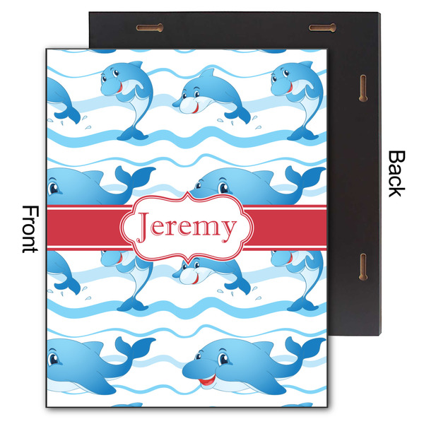 Dolphins 11x14 Wood Print - Front & Back View