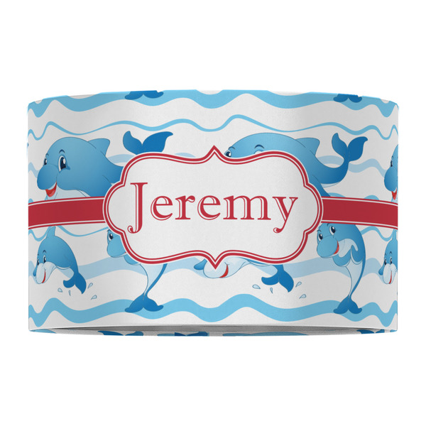 Dolphins 12" Drum Lampshade - FRONT (Fabric)