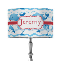 Dolphins 12" Drum Lamp Shade - Fabric (Personalized)