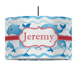 Dolphins 12" Drum Pendant Lamp - Fabric (Personalized)
