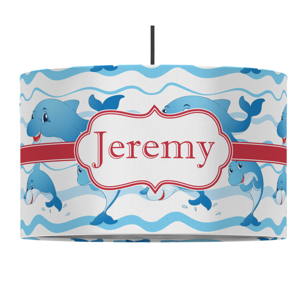 Dolphins 12" Drum Lampshade - PENDANT (Fabric)