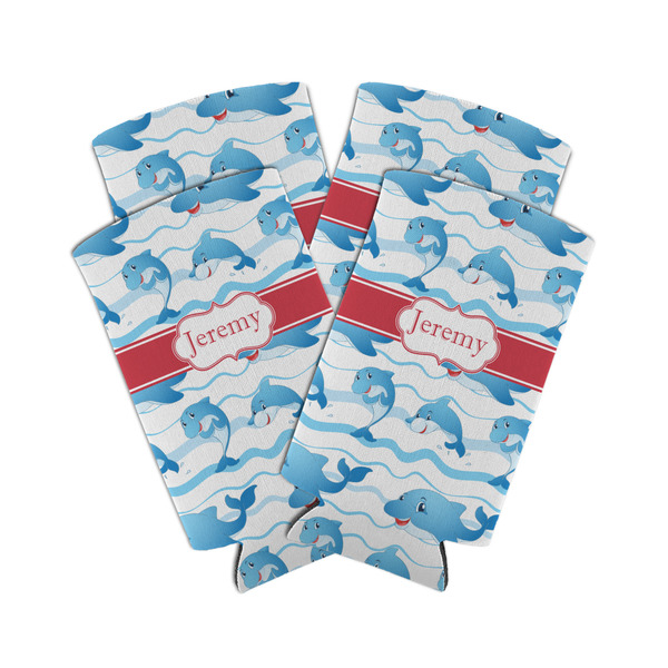 Custom Dolphins Can Cooler (tall 12 oz) - Set of 4 (Personalized)