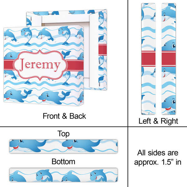 Dolphins 12x12 - Canvas Print - Approval