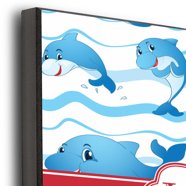 Dolphins 12x12 Wood Print - Closeup