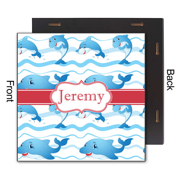 Dolphins 12x12 Wood Print - Front & Back View