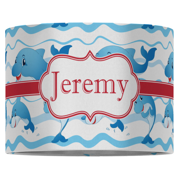 Dolphins 16" Drum Lampshade - FRONT (Fabric)
