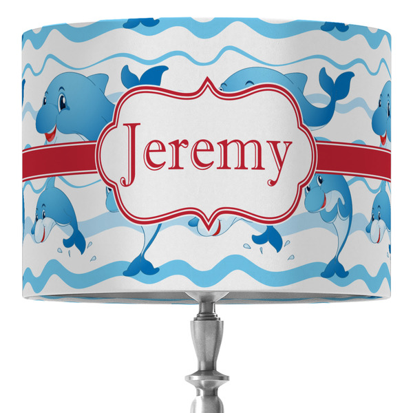 Custom Dolphins 16" Drum Lamp Shade - Fabric (Personalized)
