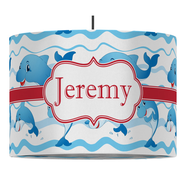 Custom Dolphins 16" Drum Pendant Lamp - Fabric (Personalized)