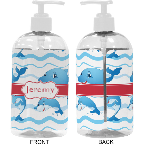 Dolphins 16 oz Plastic Liquid Dispenser- Approval- White