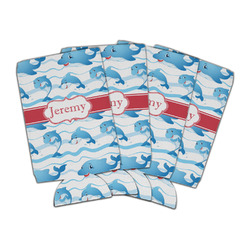 Dolphins Can Cooler (16 oz) - Set of 4 (Personalized)