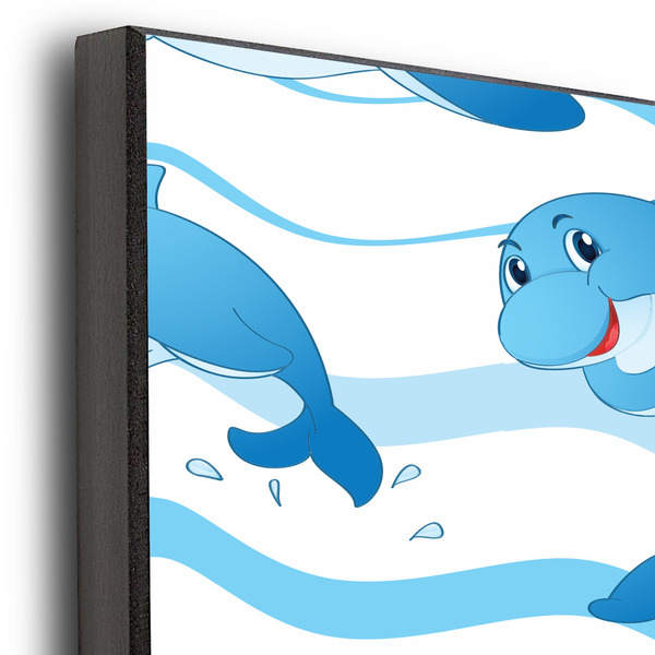 Dolphins 16x20 Wood Print - Closeup