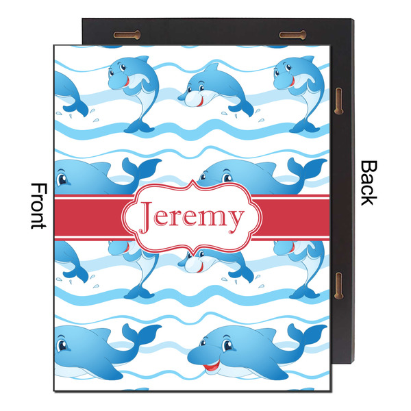 Dolphins 16x20 Wood Print - Front & Back View