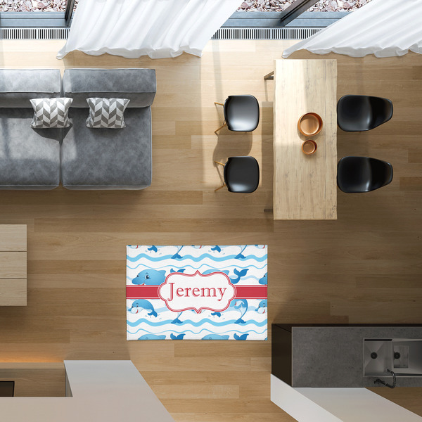 Dolphins 2'x3' Indoor Area Rugs - IN CONTEXT