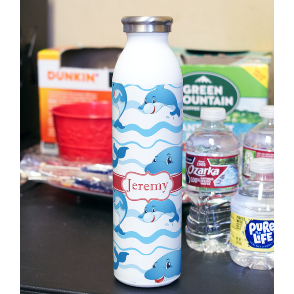 Dolphins 20oz Water Bottles - Full Print - In Context