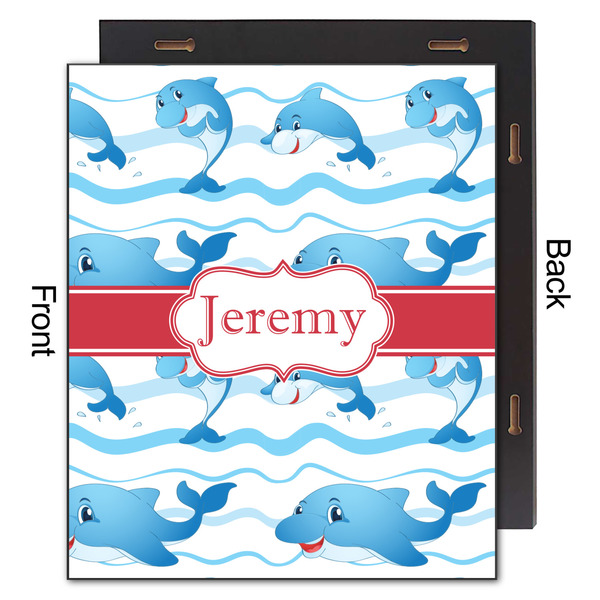 Dolphins 20x24 Wood Print - Front & Back View