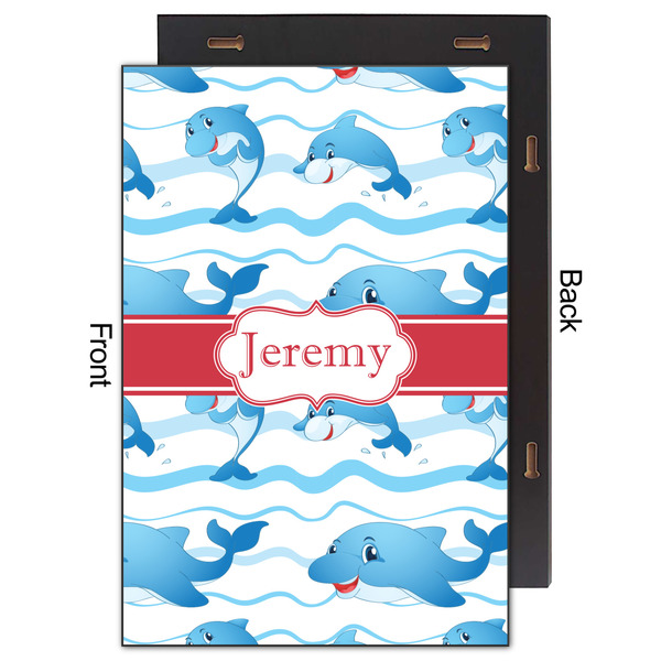 Dolphins 20x30 Wood Print - Front & Back View