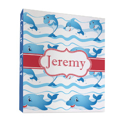 Dolphins 3 Ring Binder - Full Wrap - 1" (Personalized)