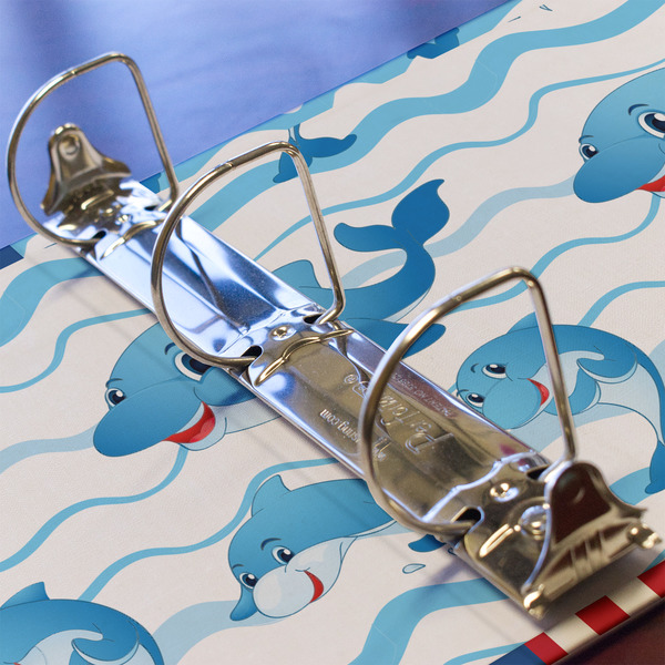 Dolphins 3 Ring Binders - Full Wrap - 2" - DETAIL