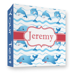 Dolphins 3 Ring Binder - Full Wrap - 3" (Personalized)