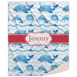 Dolphins Sherpa Throw Blanket (Personalized)