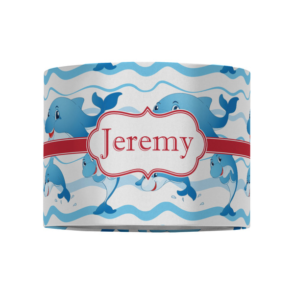 Dolphins 8" Drum Lampshade - FRONT (Fabric)