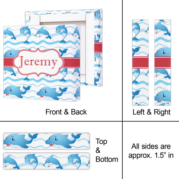 Dolphins 8x8 - Canvas Print - Approval