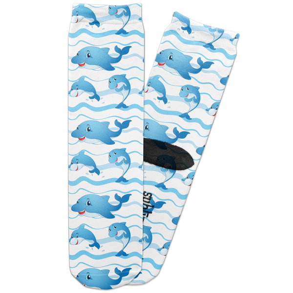 Custom Dolphins Adult Crew Socks