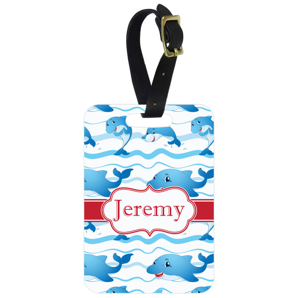 Custom Dolphins Metal Luggage Tag w/ Name or Text