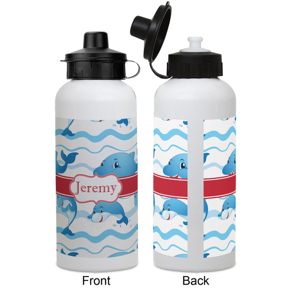 Dolphins Aluminum Water Bottle - White APPROVAL