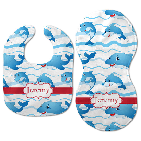 Dolphins Baby Bib & Burp Set - Approval (new bib & burp)