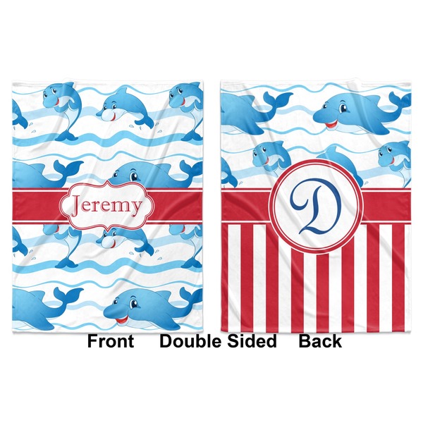 Dolphins Baby Blanket (Double Sided - Printed Front and Back)