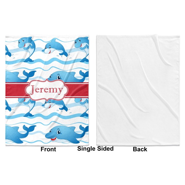 Dolphins Baby Blanket (Single Side - Printed Front, White Back)