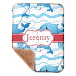 Dolphins Sherpa Baby Blanket - 30" x 40" w/ Name or Text