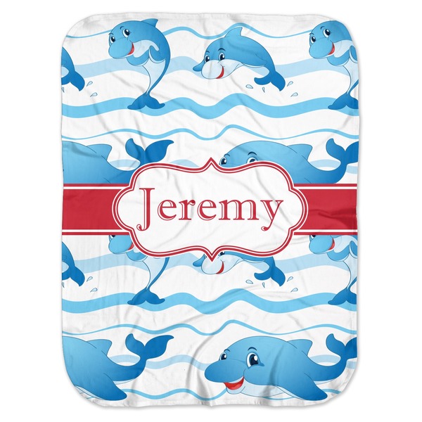 Custom Dolphins Baby Swaddling Blanket (Personalized)