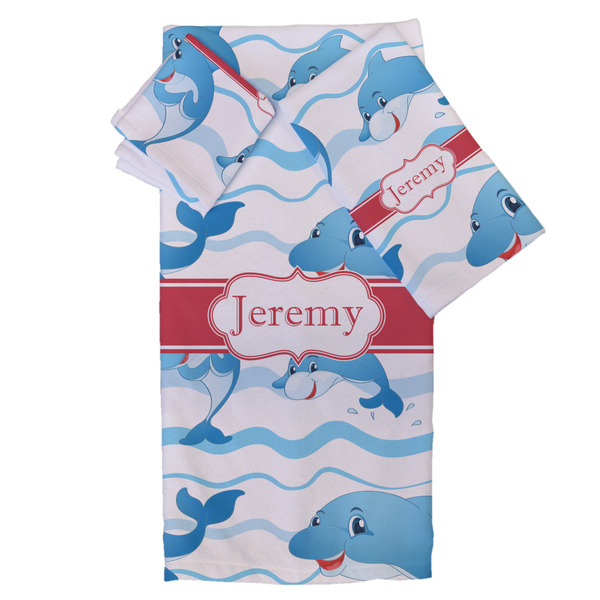 Custom Dolphins Bath Towel Set - 3 Pcs (Personalized)