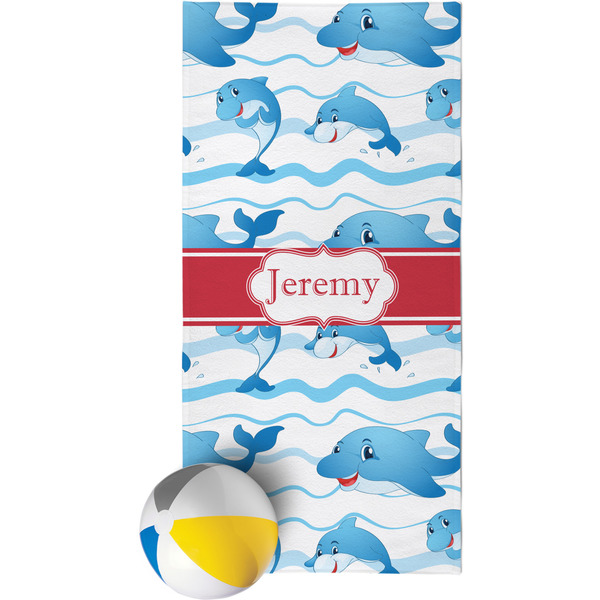 Custom Dolphins Beach Towel (Personalized)