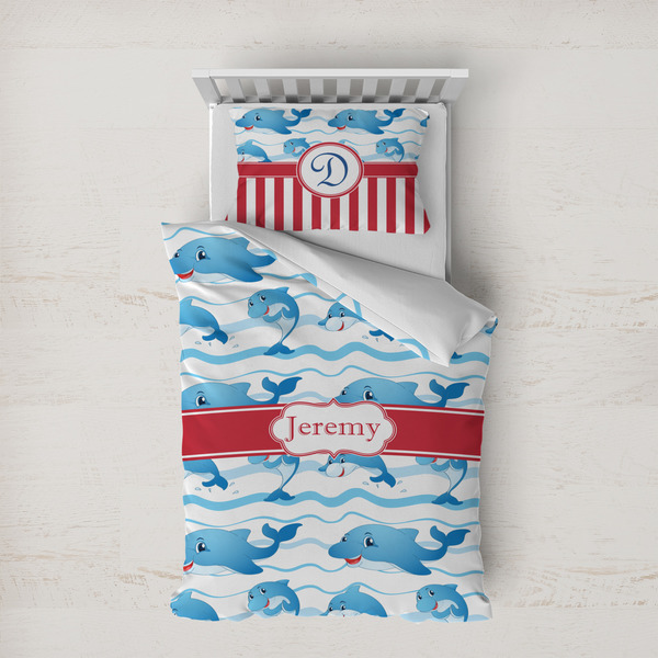 Custom Dolphins Duvet Cover Set - Twin XL (Personalized)