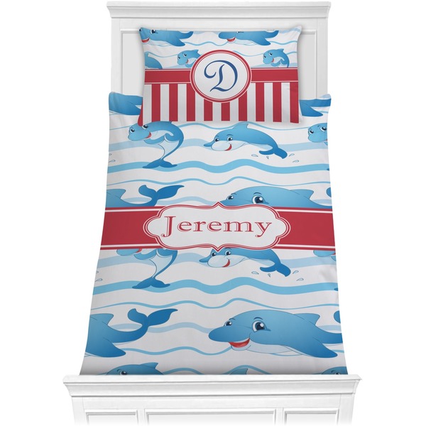 Custom Dolphins Comforter Set - Twin (Personalized)