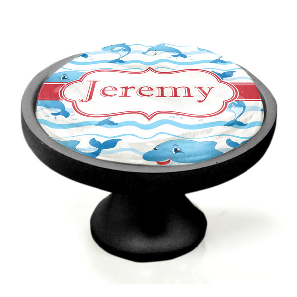 Dolphins Black Custom Cabinet Knob (Side)