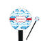 Dolphins 7" Round Plastic Stir Sticks - Black - Single Sided (Personalized)