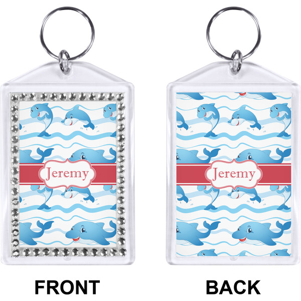 Dolphins Bling Keychain (Front + Back)