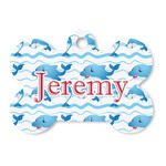 Dolphins Bone Shaped Dog ID Tag (Personalized)