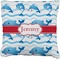 Dolphins Faux-Linen Throw Pillow (Personalized)