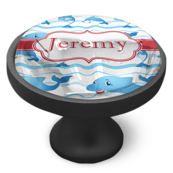 Dolphins Cabinet Knob - Black - Side
