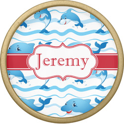 Dolphins Cabinet Knob - Gold (Personalized)