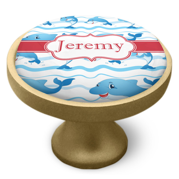 Dolphins Cabinet Knob - Gold - Side
