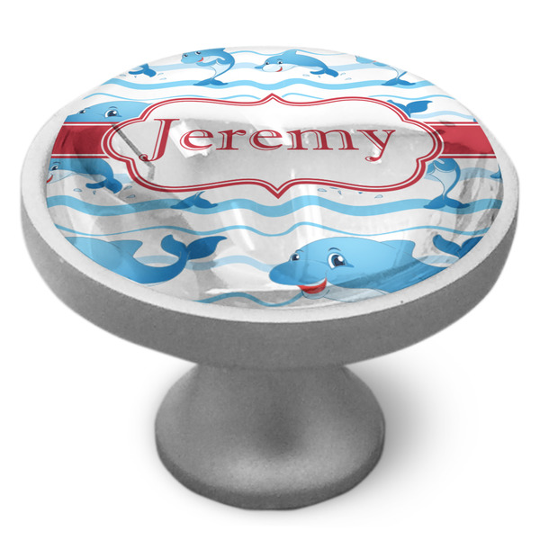 Dolphins Cabinet Knob - Nickel - Side