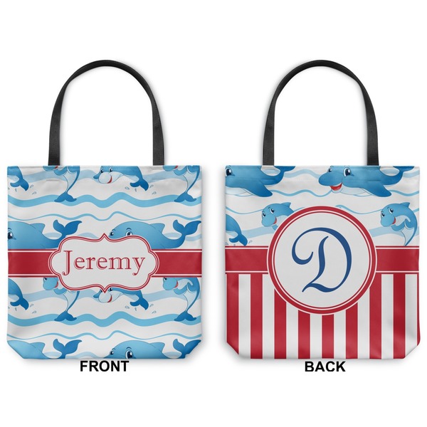 Dolphins Canvas Tote - Front and Back