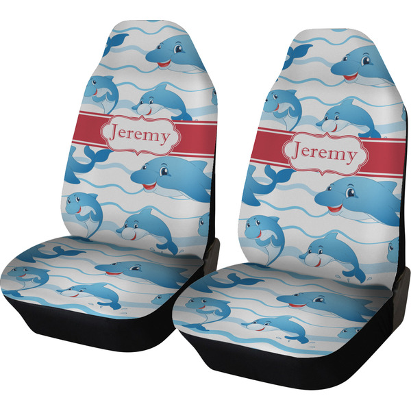 Custom Dolphins Car Seat Covers (Set of Two) (Personalized)