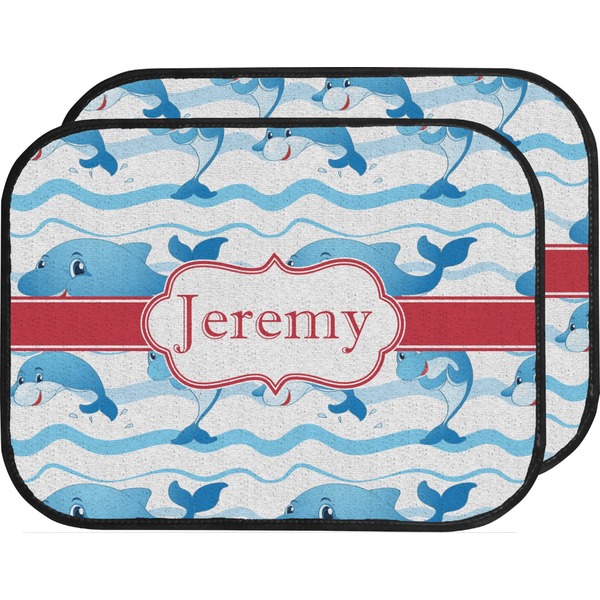 Custom Dolphins Car Floor Mats (Back Seat) (Personalized)
